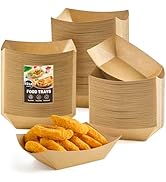 ZORRITA 1/2 Lb Paper Food Trays, 120 Pack Small Disposable Food Boats Mini Brown Paper Serving Ba...