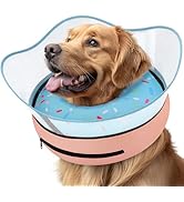 Supet Raised Inflatable Dog Cone Collar to Stop Licking, Soft Dog Cone Alternative After Surgery,...