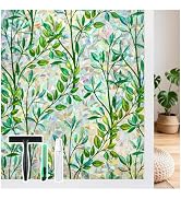 LUTE Decorative Window Privacy Film, Stained Glass No Glue Static Cling Rainbow Window Film, UV B...