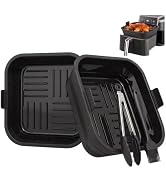 4 Pcs Silicone Air Fryer Liners set, Foldable Reusable Silicone Basket | Square 8.5" Liners for 5...