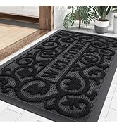 Smiry Welcome Door Mat, Heavy Duty Front Door Mat Outside Entrance, Sturdy Trap Dirt and Moisture...