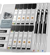 Four Candies 3PCS 2MM Mechanical Pencils with case, Artist Led Pencil Metal Lead Holder with 120 ...