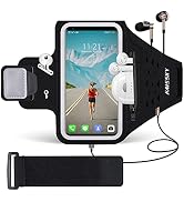 HAISSKY Running Armband with Airpods Bag Cell Phone Armband for iPhone 13 12 11 Pro Max XR XS X, ...