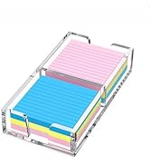 WINFFOR Acrylic Notepad Holder Dispenser - 3x3 in 2IN1 Sticky Note Memo Holder for Desk Organizer...