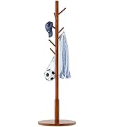 Aibiju Wooden Coat Rack Freestanding, Coat Hanger Stand, Kids Coat Tree with Heavy Duty Round Bas...