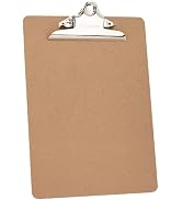 Clipboard Wood Color with Sturdy Stainless Steel Spring Clip, Standard Size Hardboard Clip Board ...