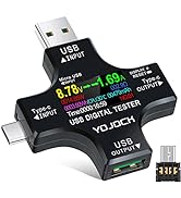 YOJOCK USB C Tester USB Power Meter 2 in 1 Digital Multimeter 3.6-32V 0-5.1A Voltage and Current ...