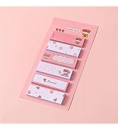 120 Pcs Pink Cute Girl Animal Sticky Notes Kawaii Cartoon Pattern Index Tabs for Office School Ch...