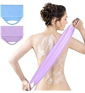 Back Scrubber for Shower, WOVTE 2 Pack Stretchable Nylon Exfoliating Washcloth Towel Back Washer ...