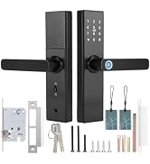 Qivine Smart Lock, Keyless Entry Door Lock WiFi Touch Screen Fingerprint Password Door Lock IC Ca...