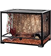 REPTI ZOO Large 34 Gallon Reptile Glass Terrarium Tank,Front Opening Door 24" x 18" x 18" Double ...