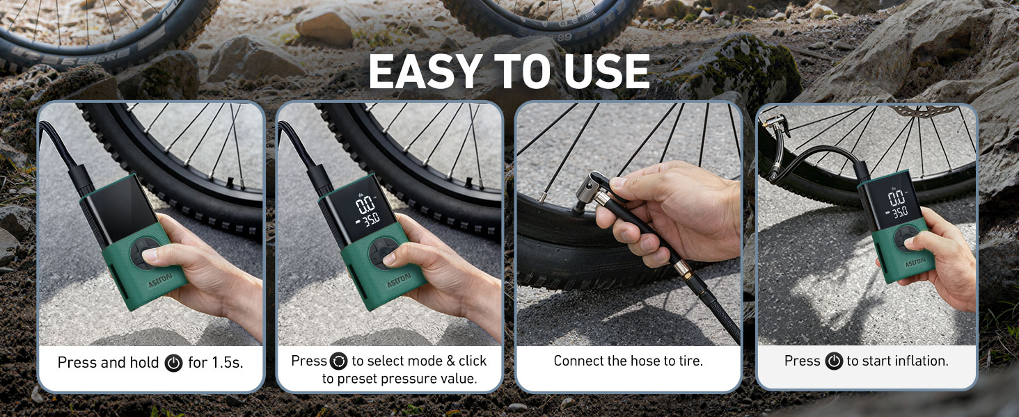 Bike Pump tire inflator portable air compressor e bike accessories