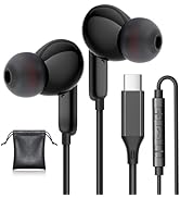 USB C Headphones, Type C Earphones for Samsung S24/ S24 Plus/ S24 Ultra Wired Earbuds with Microp...