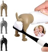3Pcs Pooping Dog Butt Toothpaste Topper,Funny Toothpaste Squeezer,Creative Toothpaste Dispenser,P...