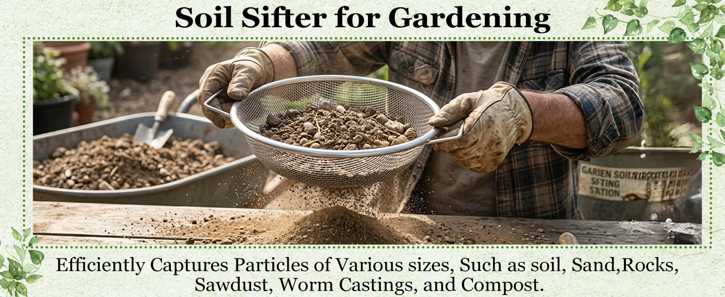 Soil Sifter for Gardening with Handle