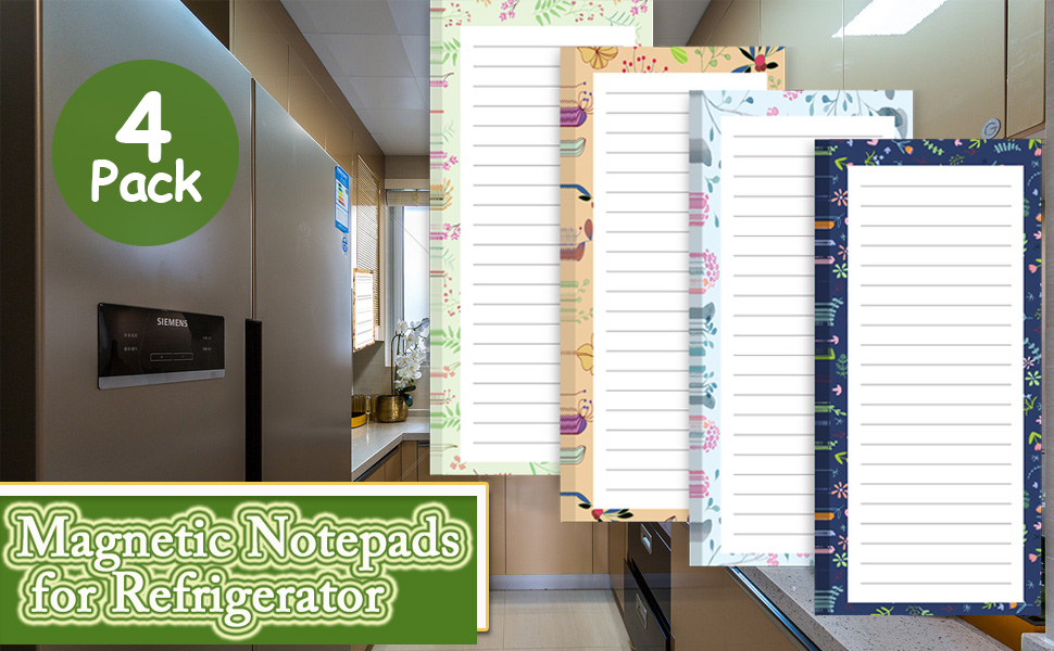 Magnetic Notepads for Refrigerator, Grocery List Magnet Pad for Fridge