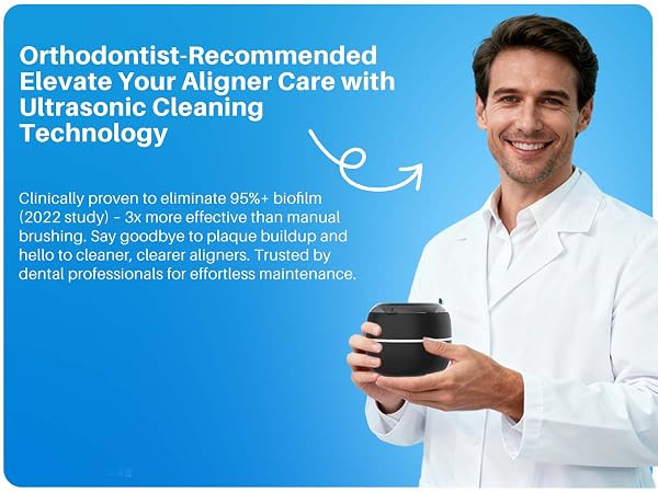 Ultrasonic Retainer Cleaner 45kHz Retainer Cleaning Denture Pod