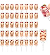 Jucoan 50 Pack Cake Push Pop Shooter, Heart Shape Plastic Cake Push up Pop Container for Ice Crea...