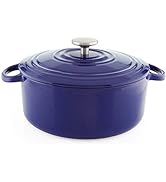 Chantal Cast Iron Dutch Oven, 5 qt, US Formulated Premium Enamel, Cobalt Blue