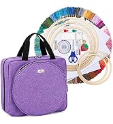 LoDrid Embroidery Kit, Embroidery Project Bag with Embroidery Kit, Portable Craft Carry Case with...
