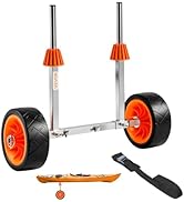 VEVOR 250 lbs Kayak Cart, Canoe Cart Dolly with 7.5-inch Solid Rubber Tires & Kickstand, Assemble...