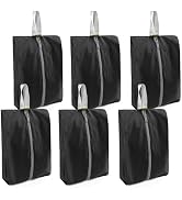 BeeGreen 6 Packs Shoe Organizer Travel Essentials Shoe Bags with Zipper Closure black