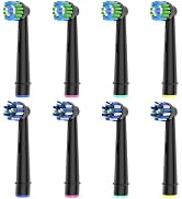 8pcs Cross Clean Replacement Heads for Oral B Electric Toothbrush, Professional Electric Toothbru...