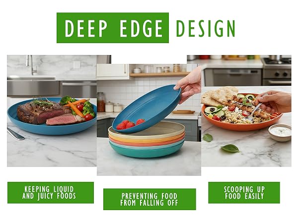 wheat straw dinnerware sets plastic dinner plates unbreakable plates microwave plates toddler plate
