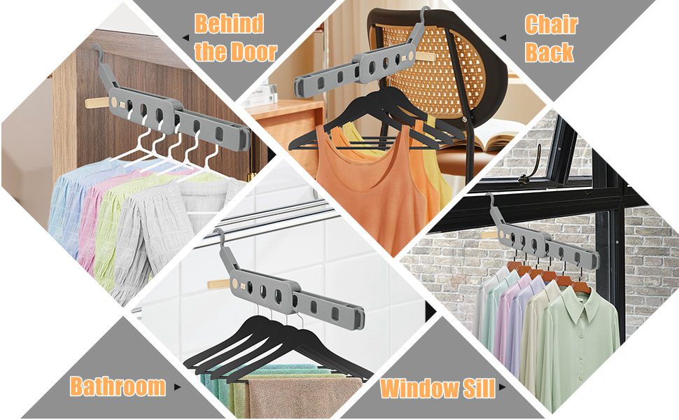 Folding Hanging Coat Rack for Indoor Laundry Room Small
