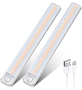 Under Cabinet Lights Rechargeable Under Counter Lights for Kitchen, 188 LED Closet Light Motion S...