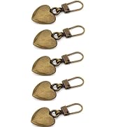 5 Pcs Journey Studio Heart Shaped Zipper Pull Replacement Metal Zipper Backpack Zippers Mend Fixe...