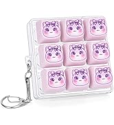 FunisFun Macaron Cat Mechanical Keyboard Fidget Keychain with Clicky Sound | 9-Key Kawaii Keyboar...