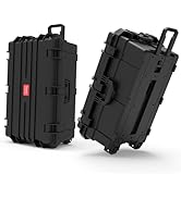Regetek Waterproof Hard Case, 33 x 21 x 14 Inch, Equipment Case with Wheels/Customizable Foam/Ret...