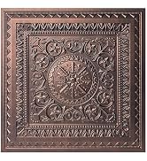 Art3d Drop Ceiling Tiles, Glue up Ceiling Tiles, 2'x2' Plastic Sheet in Antique Copper (12-Pack, ...