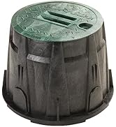 Rain Bird VBRND10 Round Sprinkler Valve Box, Black with Green Lid, 10" High