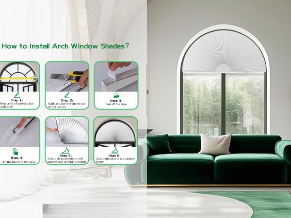 Arch Window Shade Blackout Cellular Shades