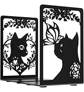 Bookends, Book Ends, Metal Bookends for Shelves, Black Bookends for Heavy Books, 1 Pairs Sturdy B...