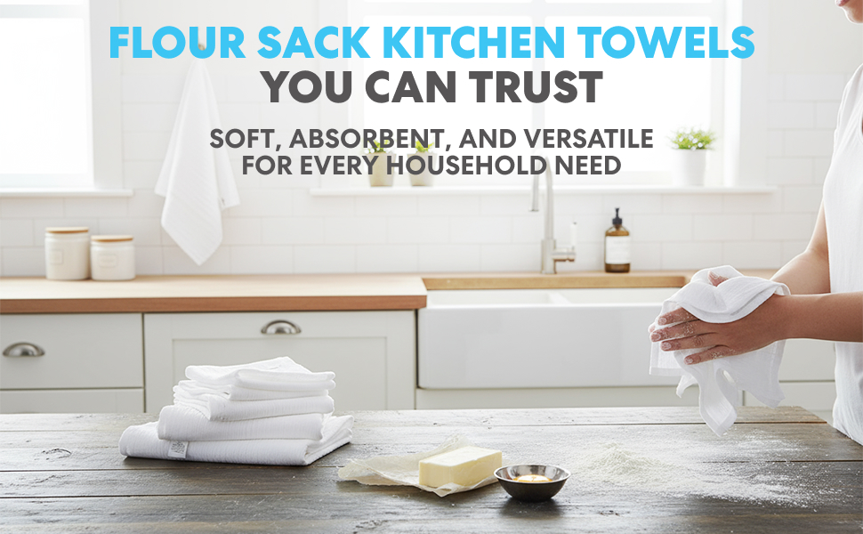 Flour sack kitchen towels