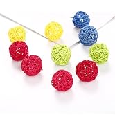 YuanHolumid 10Pcs Funny Kitten Cat Playing Toy Candy Color Rattan Ball Pet Supplies - Random Color