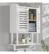 AmazerBath Bathroom Wall Cabinets, Bamboo Medicine Cabinets with Towel Bar, Hanging Over The Toil...