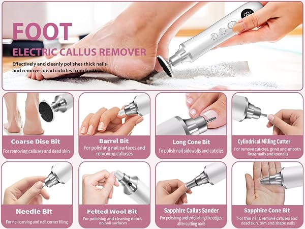 Portable Electric Foot Callus Remover & Nail Dril
