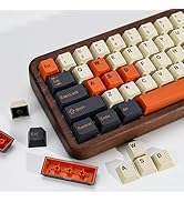 KBDiy Carbon PBT Double Shot Orange Keycap Set,174 Keys Retro Custom Key Cap Keycaps 60 Percent C...