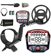 Metal Detector for Adults Professional, High Accuracy Gold Detector Set, Waterproof Coil LCD Disp...