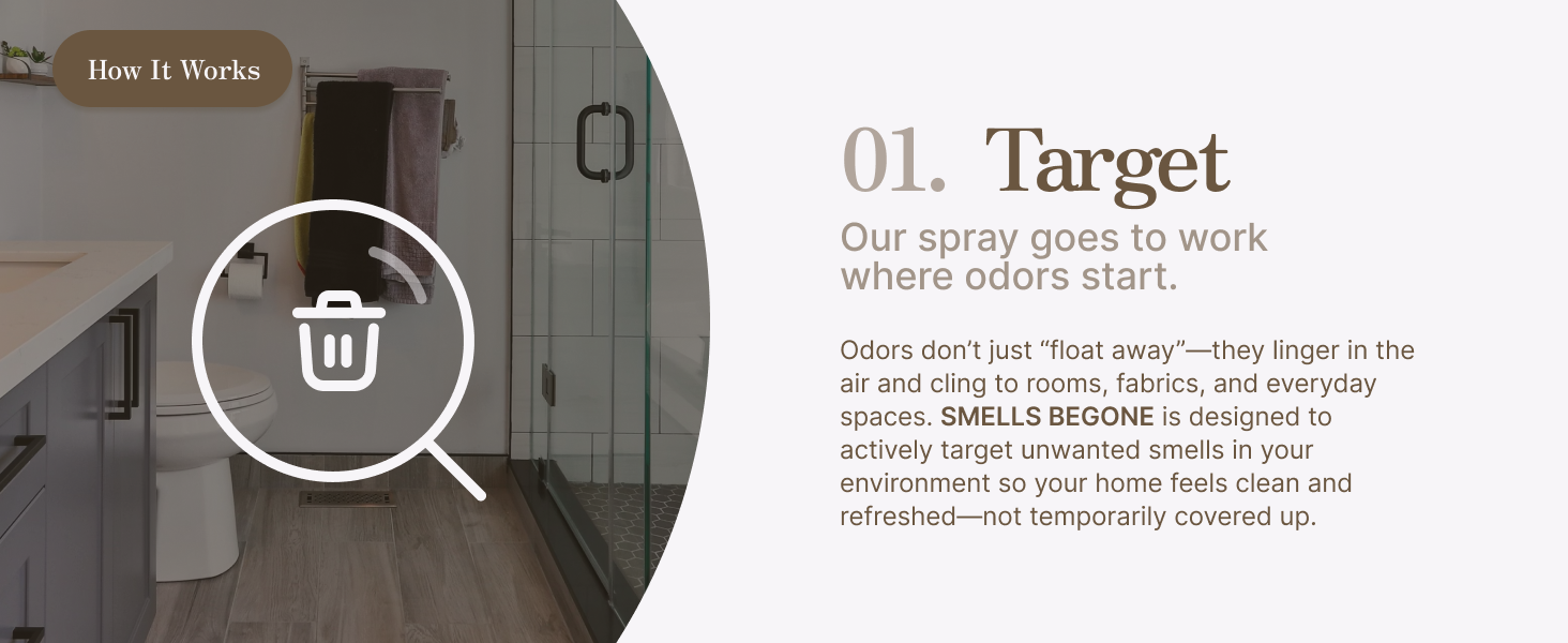 target: our spray goes to work where odors start