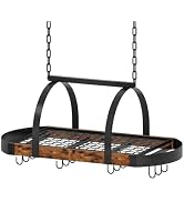 CHOEZON Hanging Pot Rack, Pot Hanger for Kitchen, Ceiling Mounted Pot Holder, Cookware Organizer ...