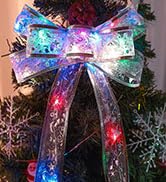 Christmas Ribbon Fairy Lights,13.2ft 40 LED Christmas Fairy Wire Ribbon Lights, Battery Powered, ...