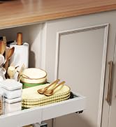 Golener 2-Tier Expandable Pull Out Cabinet Organizer - 21“ Deep Slide Out Drawers for Kitchen Cab...