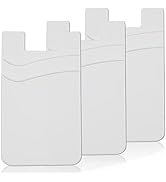 Meroqeel 3 Pack White Adhesive Phone Wallet Stick on Card Holder for Phone Case