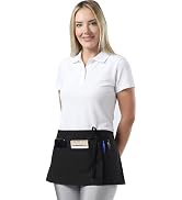 TOSHE Waist Apron with 3 Pockets Waterdrop Resistant Premium Cotton Waitress Apron 10 Color Optio...