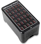 30-Port Charger, USB Charger Station, USB Fast Charger, Smart Charging Recognition, Suitable for ...